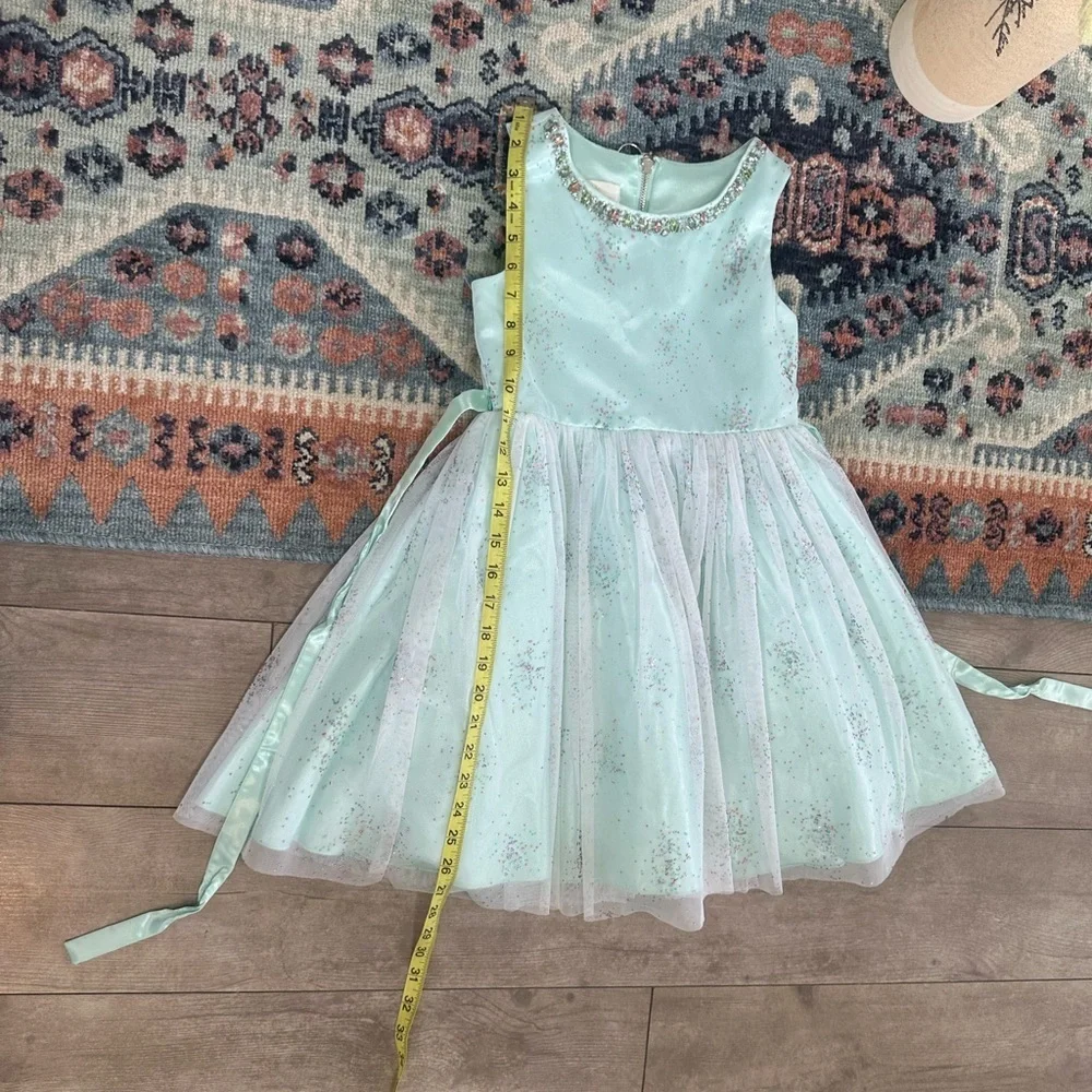 New Nordstrom American Princess Mint Green Sequin Dress Little Girl Size 6